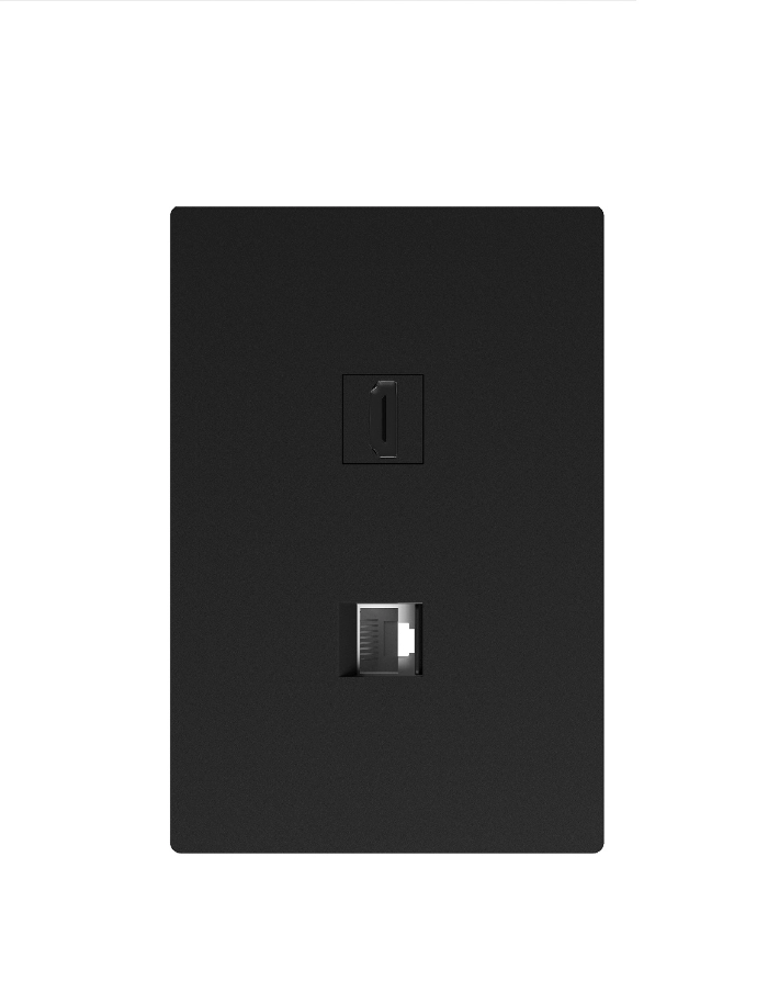 Llave toma de red RJ45 + HDMI Macroled Milan negro